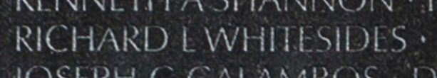 Captain Richard Lebrou Whitesides engraved name on The Wall.