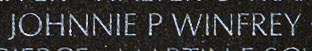 Engraving on The Wall of the name of Private First Class Johnnie P. Winfrey, U.S. Army