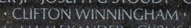Photo of Winninghams' name inscribed on The Wall.