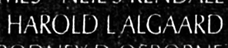 Algaard's name engraved in the Wall
