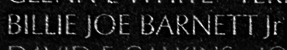 barnett's name inscribed on the Wall