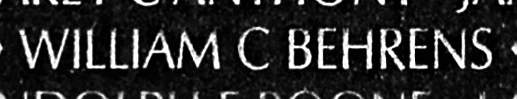 Behrens's name engraved in the Wall