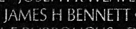 Bennett's name engraved in the Wall