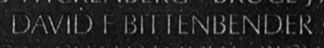 Bittenbender's name inscribed on the Vietnam War Memorial Wall