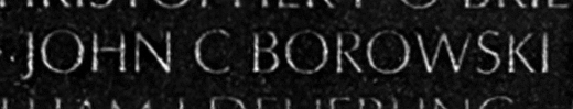 Borowski's name inscribed on the Vietnam War Memorial Wall