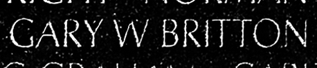 britton's name engraved in the Wall