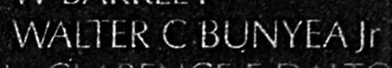bunyea's name inscribed on the Wall