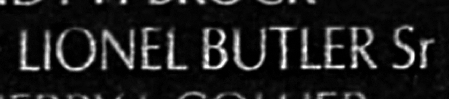 Butler Sr's name engraved in the Wall