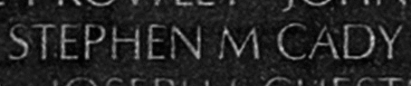Cady's name inscribed on the Wall