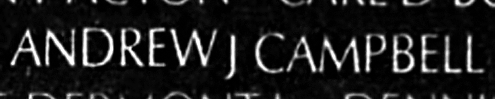 Campbell's name engraved in the Wall