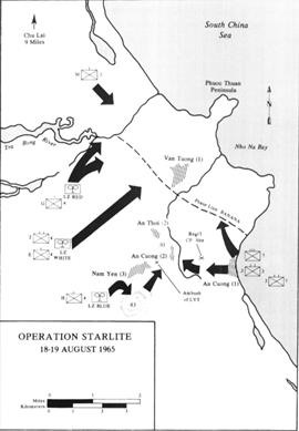 Map of Operation STARLITE's first days