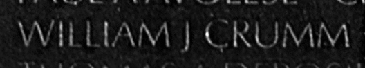 Crumm's name inscribed on the Vietnam War Memorial Wall