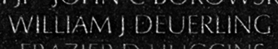 Deuerling's name inscribed on the Vietnam War Memorial Wall
