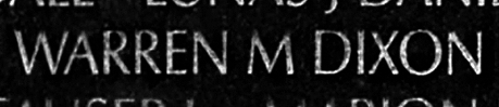 Dixon's name engraved in the Wall