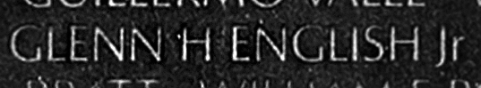 English's name inscribed on the Wall