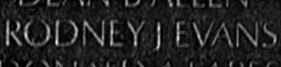 Evan's name inscribed on the Vietnam War Memorial Wall
