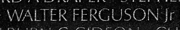 Ferguson's name inscribed on the Wall