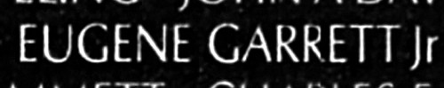 garrett's name engraved in the Wall