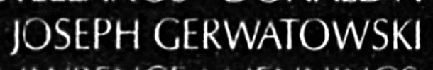 Gerwatowski's name engraved in the Wall
