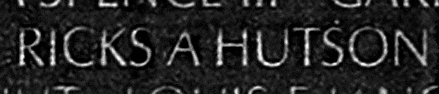 Hutson's name inscribed on the Wall