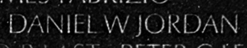 Jordan's name inscribed on the Vietnam War Memorial Wall