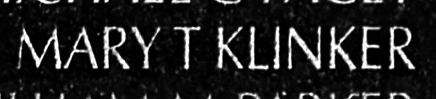 Klinker's name engraved in the Wall