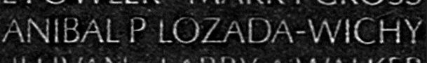 Lozada-Wichy's name inscribed on the Wall
