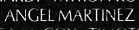 Martinez's name engraved in the Wall