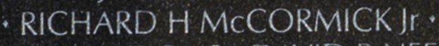 mccormick's name engraved in the Wall