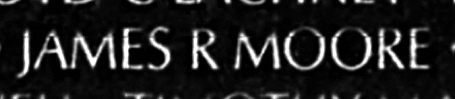 Moore's name engraved in the Wall