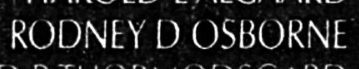 Osborne's name engraved in the Wall