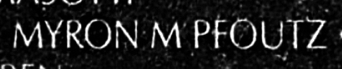 pfoutz's name engraved in the Wall