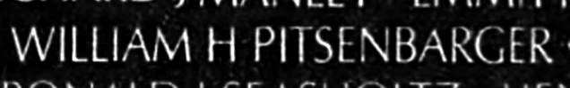Pitsebarger's name engraved in the Wall