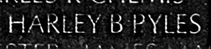 Pyles's name inscribed on the Wall