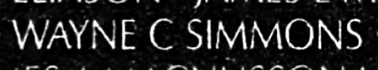 Simmon's name engraved in the Wall