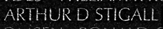 Stigall's name inscribed on the Wall