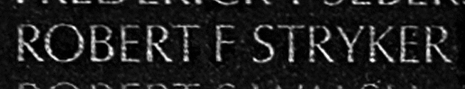 stryker's name inscribed on the Wall