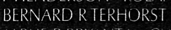 terhorst's name engraved in the Wall