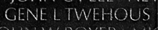Twehous's name inscribed on the Wall