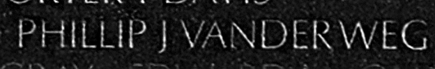 Vander Weg's name inscribed on the Wall