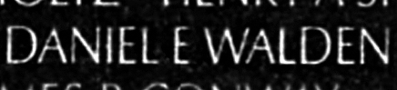 Walden's name engraved in the Wall