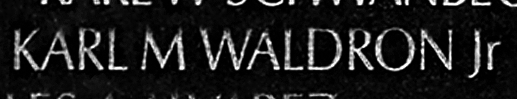 Waldron Jr's name engraved in the Wall