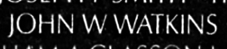 Watkins's name engraved in the Wall