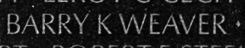 Weaver's name inscribed in the wall