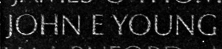 young's name inscribed on the Wall